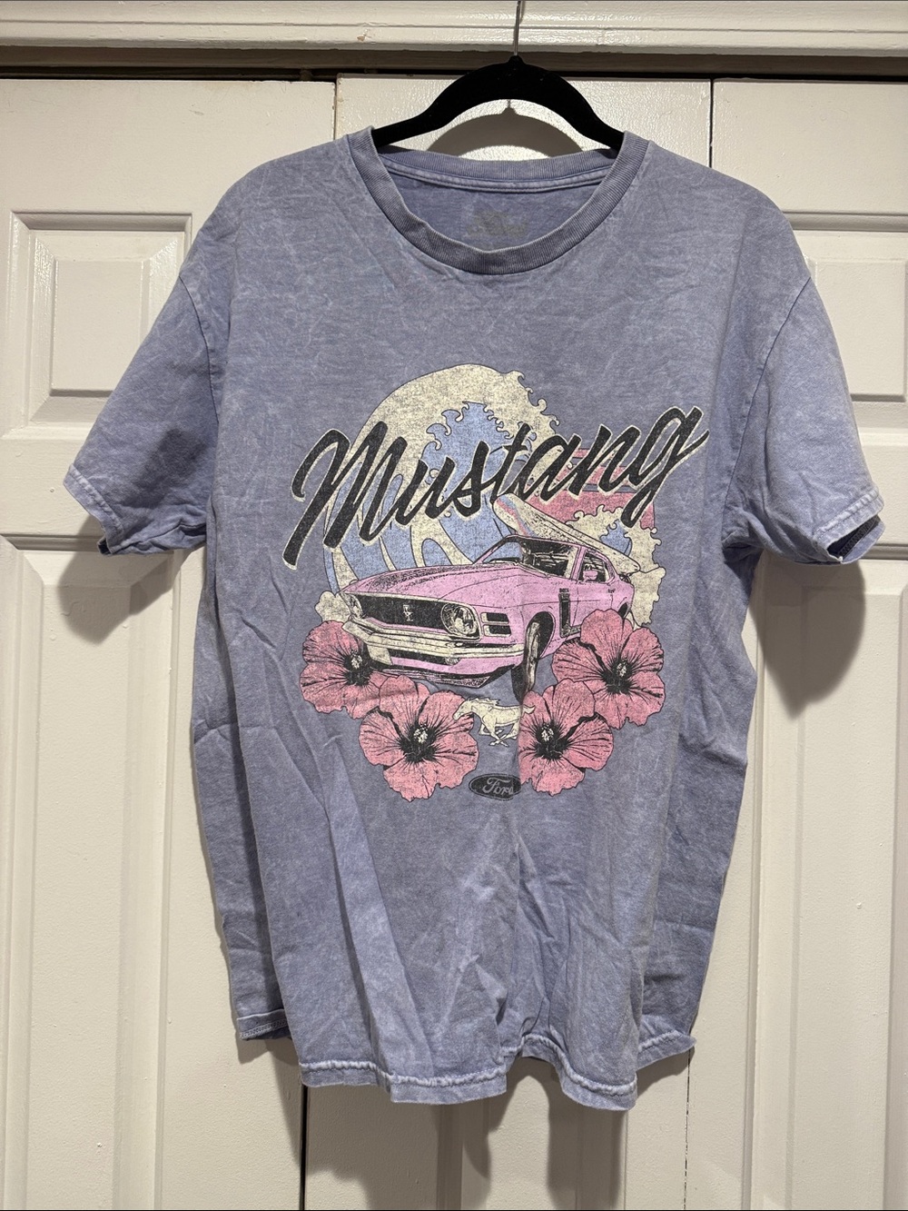 Ford Lavender Mustang Tee with Pink Graphic